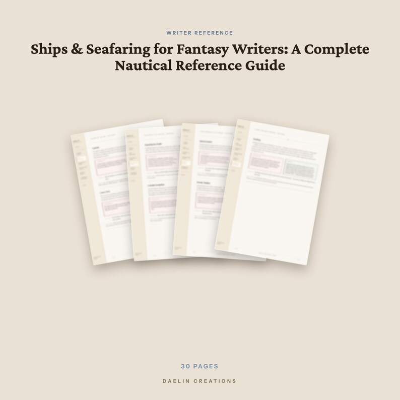 Schiffe und Seefahrt für Fantasy-Autoren – Nautisches Nachschlagewerk (PDF) | Weltenbau, maritimes Vokabular, Seeszenen Bild 5