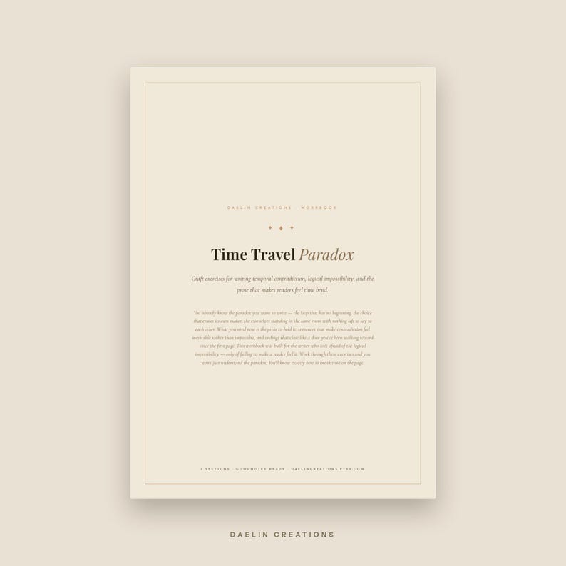 Time Travel Paradox | Craft Exercises for Writers | Printable PDF | GoodNotes Digital Download image 2