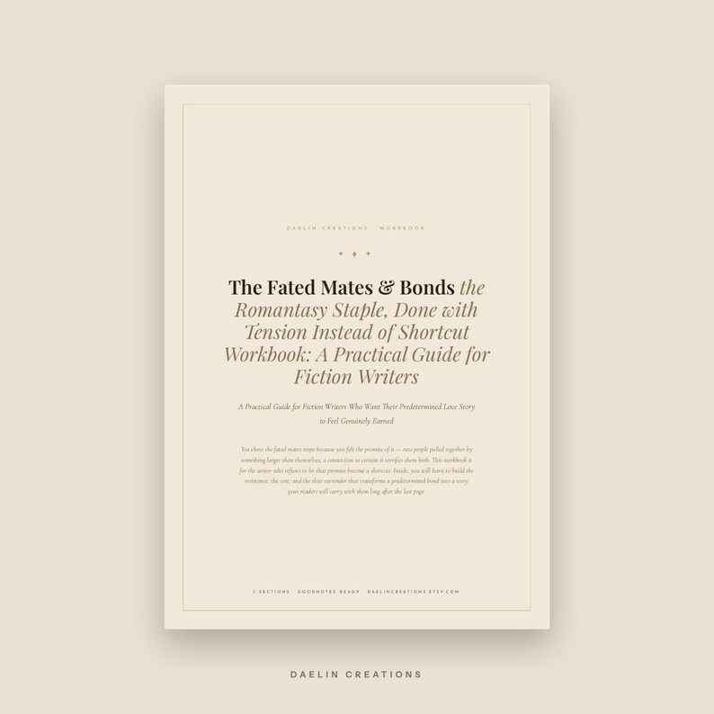 Fated Mates and Bonds Romantasy Writing Workbook — Tension, Character Arc & Slow Burn PDF image 2