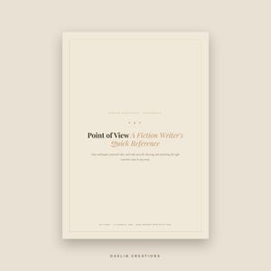 Point of View Quick Reference Guide | POV Techniques, Rules & Craft Notes | Printable PDF | Goodnotes PDF image 2