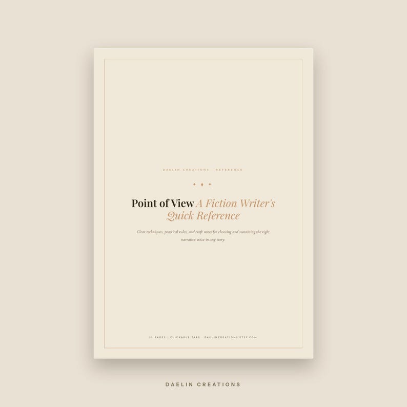 Point of View Quick Reference Guide | POV Techniques, Rules & Craft Notes | Printable PDF | Goodnotes PDF image 2