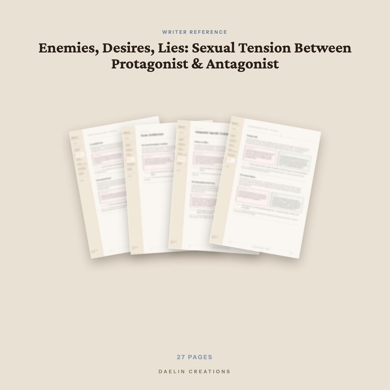 Guide d'écriture sur la tension sexuelle | Cahier d'exercices « Des ennemis à amants » | Antagoniste et protagoniste | PDF imprimable | PDF Goodnotes image 4