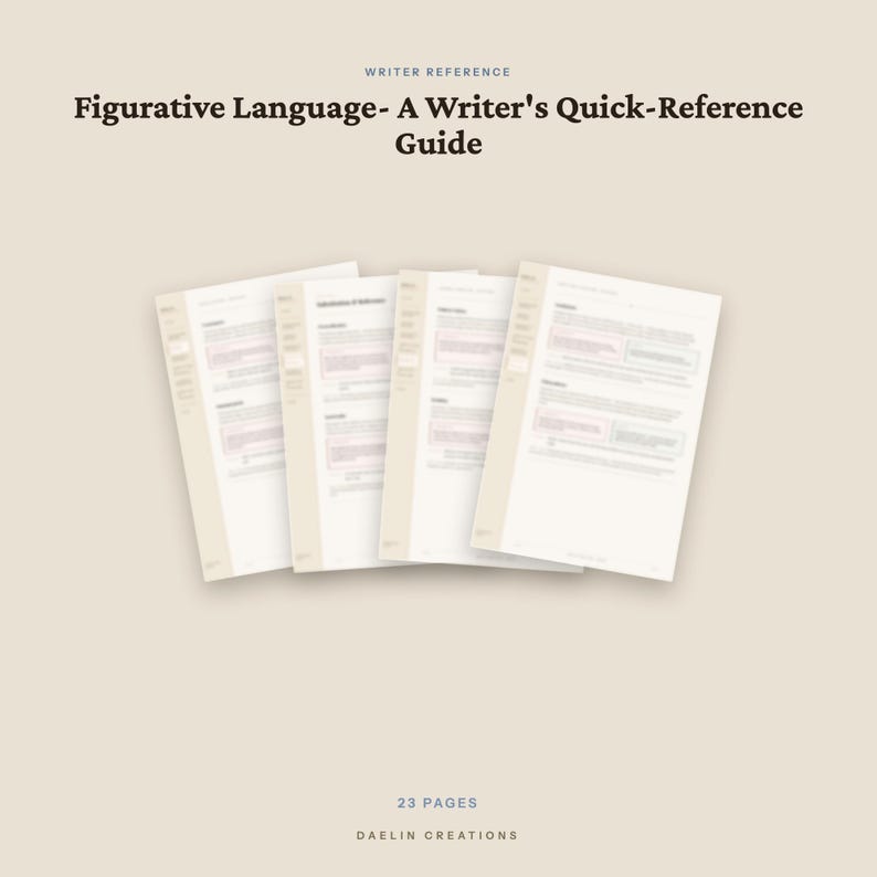 Metaphor | Simile | Irony | Figurative Language Quick-Reference Guide for Fiction Writers | Novel Planner | Goodnotes PDF image 4