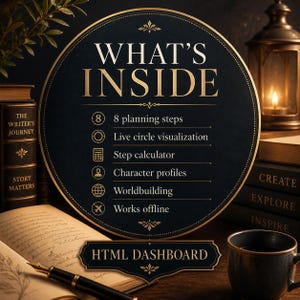 Story Circle Planner – Interactieve tool voor het structureren van een roman in 8 stappen (digitale download) afbeelding 6