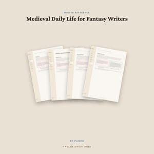 ファンタジー作家のための、中世の日常生活 ― 世界観構築と歴史小説のための印刷可能な参考ガイド 画像 5