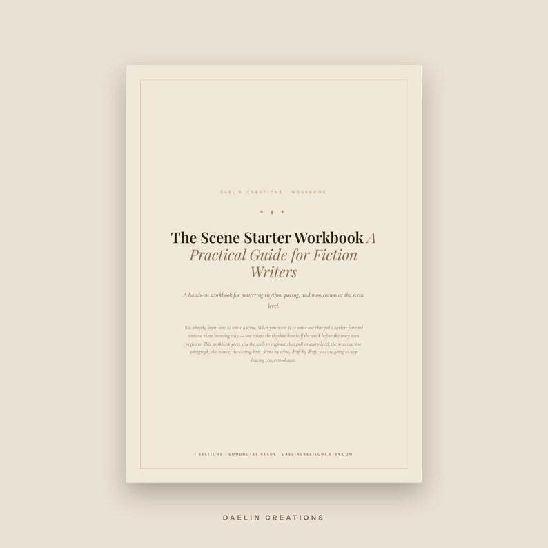Cahier d'exercices pour démarrer des scènes | Écriture de fiction - PDF imprimable | Exercices de rythme, de construction de scènes image 3