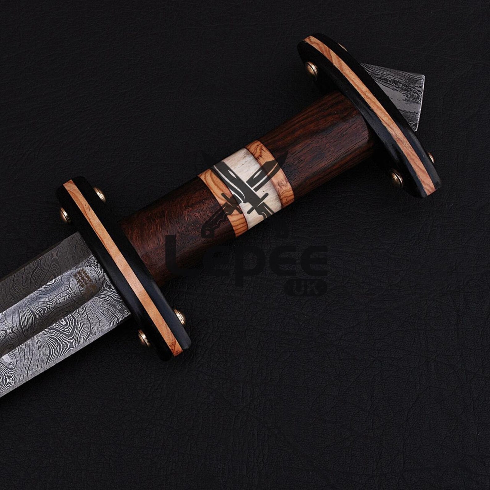 Handmade Black Damascus Steel Axe with Leather Case Etsy