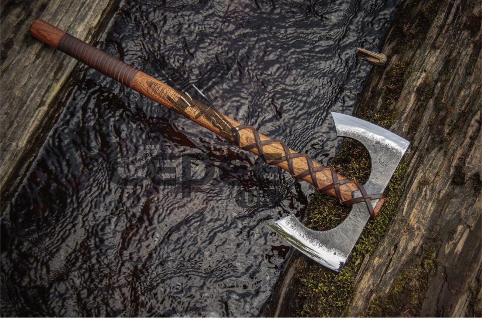 Double sided edge Viking axe Handmade custom high carbon Etsy