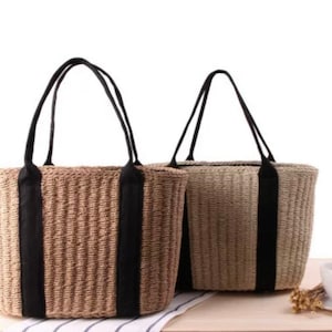 Summer straw bag beach bag women top handle beach bag holiday straw bag summer bag women w