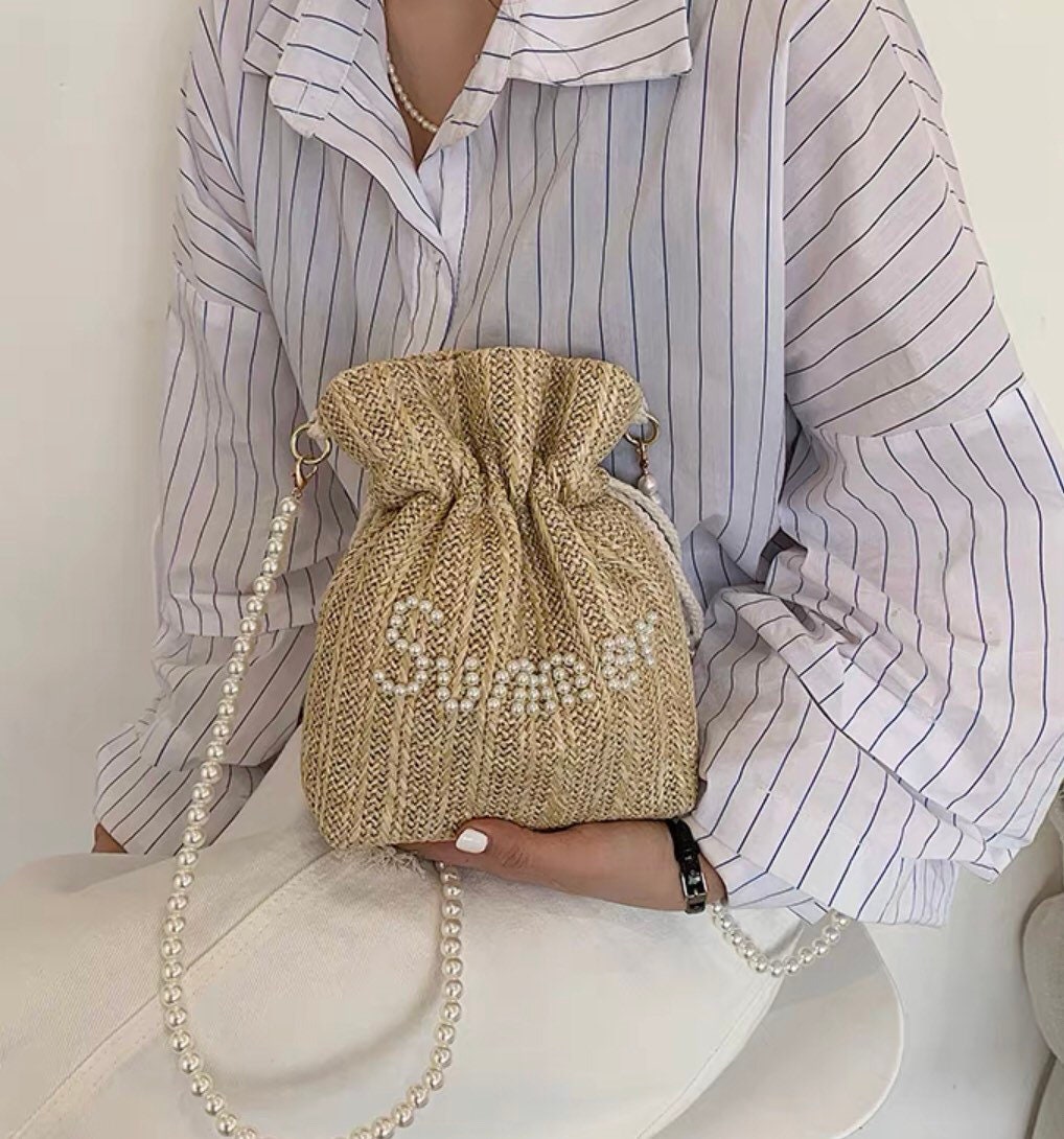 Nalah Straw Bucket Bag