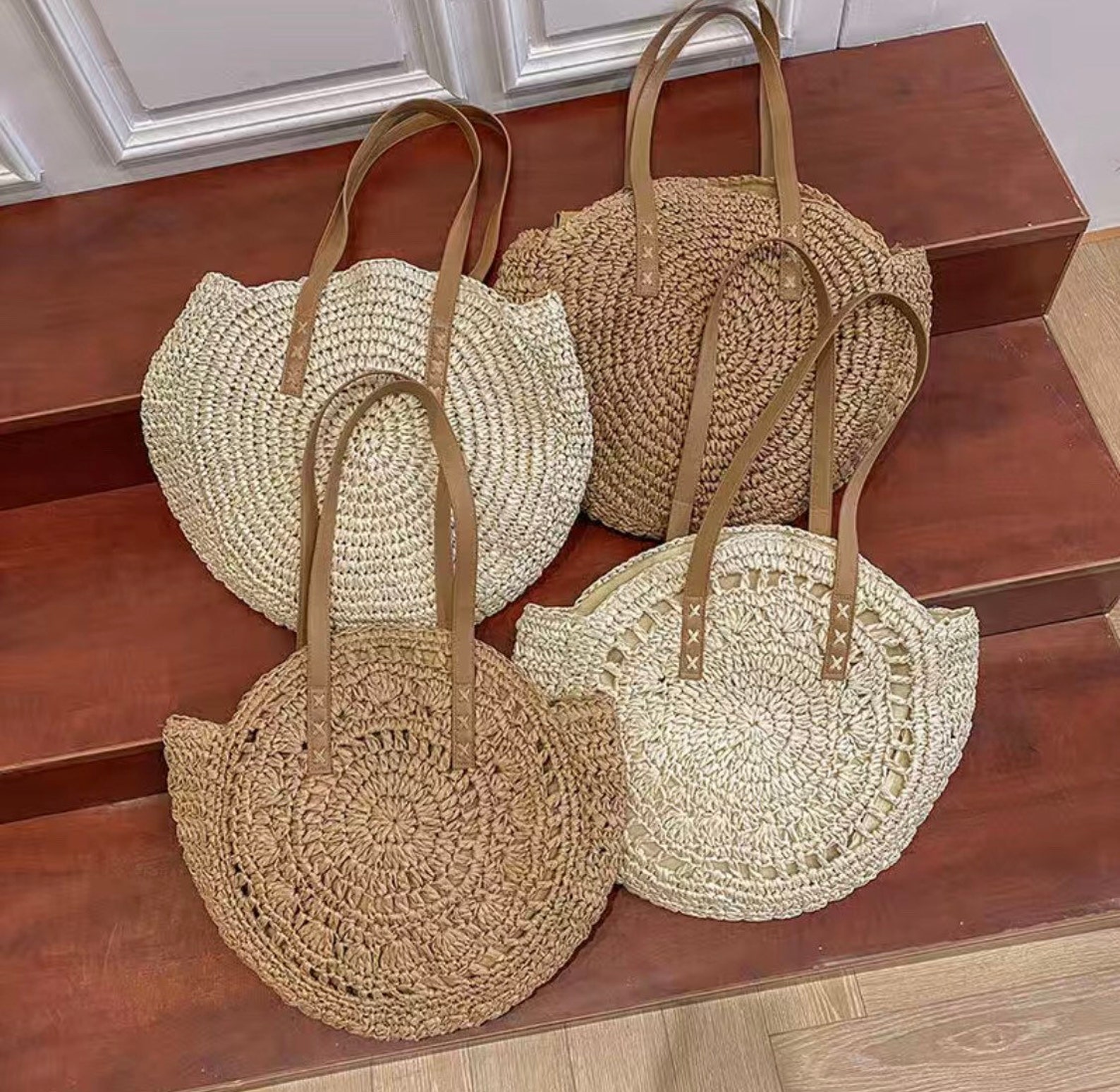 Shoulder Straw Bag Largecapacity Tote Beach Bag Summer Beach Etsy UK