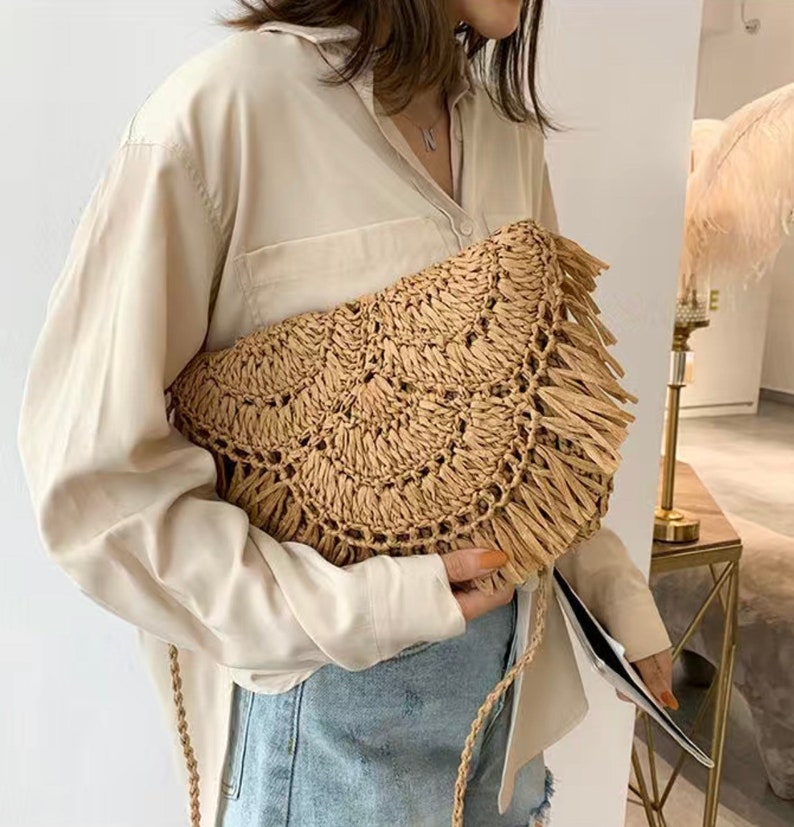 Straw Cross Body Bag Summer Bag Holiday Straw Bag Summer Straw Etsy