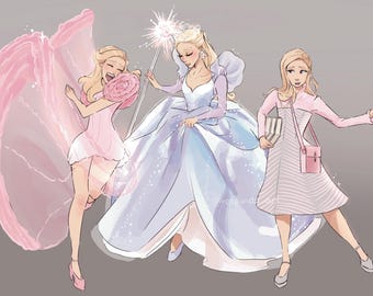 Illustration print for musical lover gifts, musical fan presents for Christmas, musical art prints