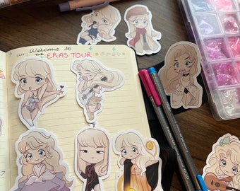 Chibi Sticker Pack - Vinyl Decals for Fans, Illustrated and handmade chibi character stickers
