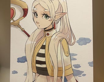 Frieren Illustration Art Print for Anime Fans, anime Christmas present