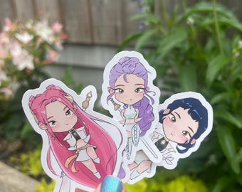 Chibi Sticker Pack - Vinyl Decals for Fans, Illustrated and handmade chibi character stickers