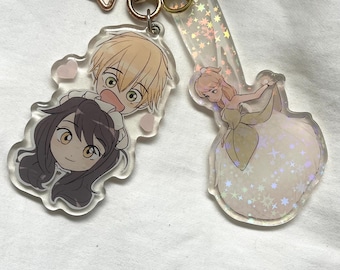 Cute Hand-drawn Anime/ Fairy Keychain Keyring Keyfob Accessory