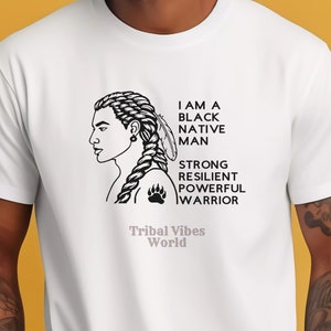 Empowerment Fusion: Black & Native American Heritage Men's T-Shirt| Warrior Shirt | Black Indigenous Tee