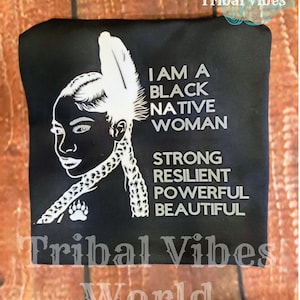 Native American & Black Woman Pride Tee | Strong Resilient Afro Indigenous T-Shirt | Black Native Pride T-Shirt