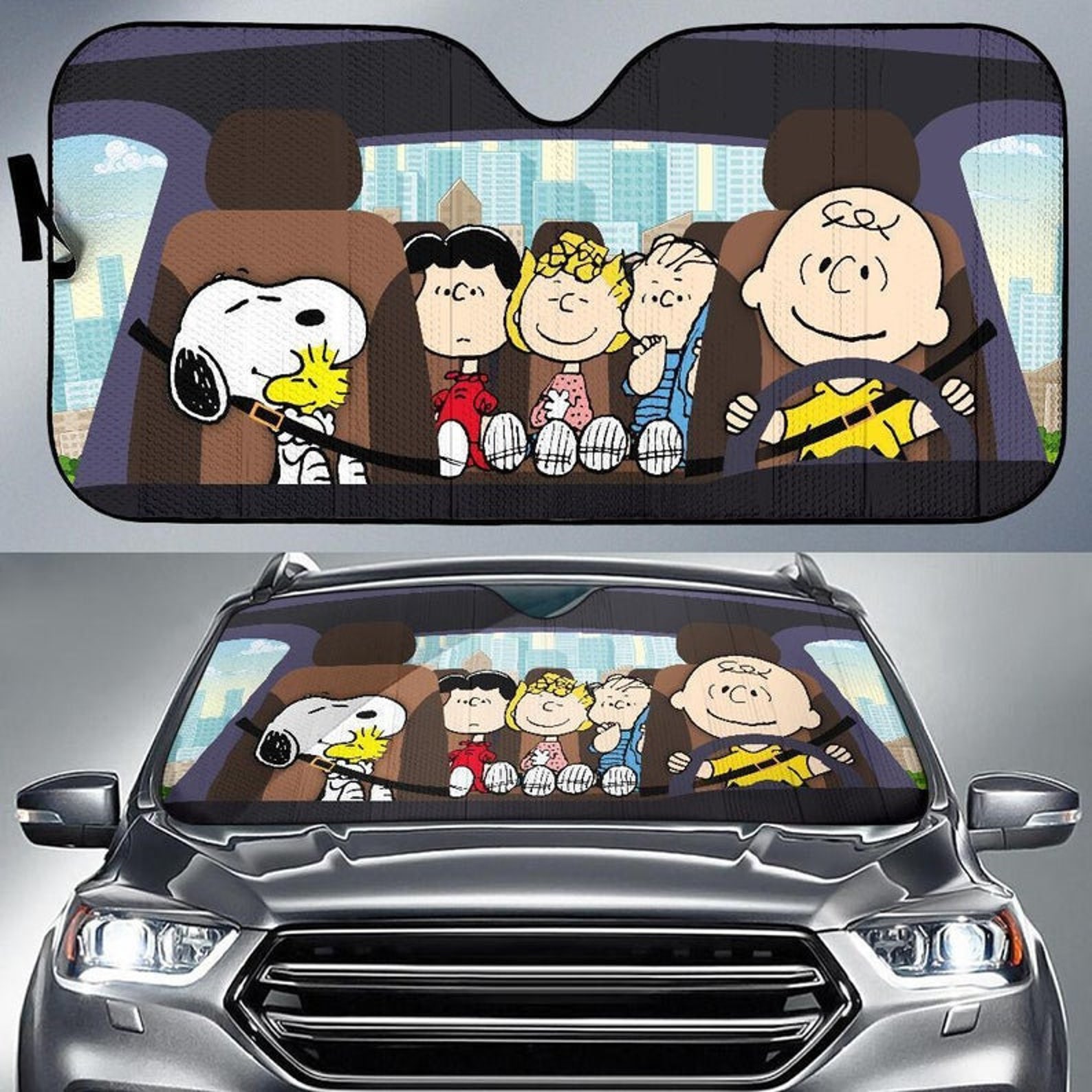 Snoopy & Peanuts Car Auto Sun Shade Windshield Funny Gift Car Etsy
