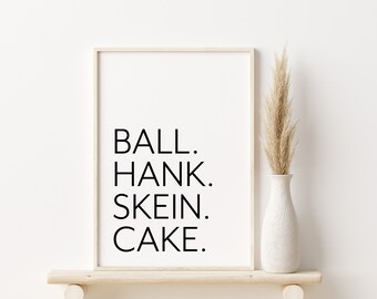 Ball Hank Skein Cake Yarn Wall Art
