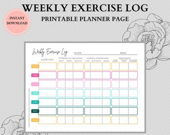 Fitness Journal, Workout Log, Workout Tracker, Workout Planner Printable, A4, A5, US Letter