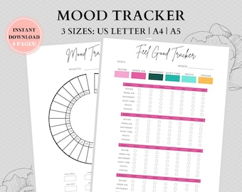 Monthly Mood Tracker | Mood Tracker | Mood Tracker Journal