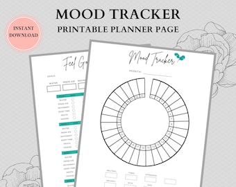 Stimmungstracker druckbar, monatlicher Stimmungsplaner, runder Stimmungsplaner, Bullet Journal, A5 Planereinsatz, digitaler Sofortdownload