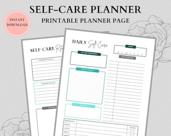 Self Care Checklist, Self-Care Planner, Selfcare Journal Tracker, Wellness Planner Printable, Daily Wellbeing, Mindfulness Mental Health Kit