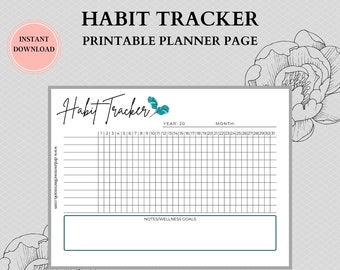 Everyday Habit Tracker for iPad and Tablet | Routine Tracker | Motivation Habit Tracker | Instant Download | Fillable and Printable Template