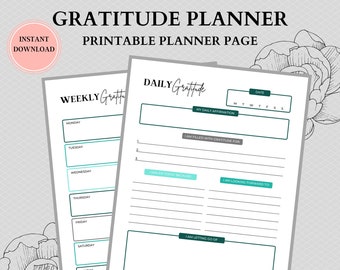 Journal de gratitude quotidien, journal de gratitude quotidien imprimable, planificateur de réflexion quotidienne, journal de manifestation, planificateur de soins personnels