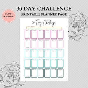 30 Day Challenge Workout Printable PDF Digital File - Etsy