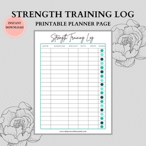Workout Log, Gesundheitsplaner, Krafttraining Log, Fitness Tracker, Fitness druckbar, Workout Tracker, Krafttraining, Fitness Planner