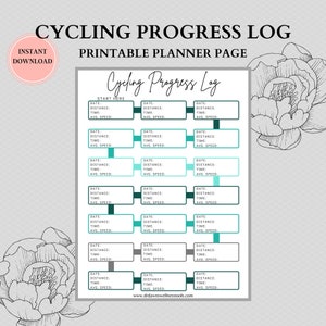 Cycling Log | Cycling Journal | Bicycle Planner | Dirt Bike Diary | Printable | Mountain Biking Log Book | Printable Instant Download