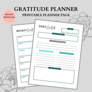 Daily Gratitude Journal, Daily Gratitude Journal Printable, Daily Reflection Planner, Manifesting Journal, Self Care Planner