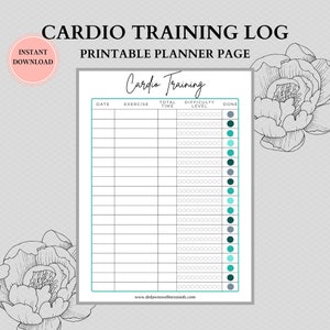 Printable Training Tracker Print At Home Sports and Exercise Practice Planner Checklist for Daily Training and Tracking image 1