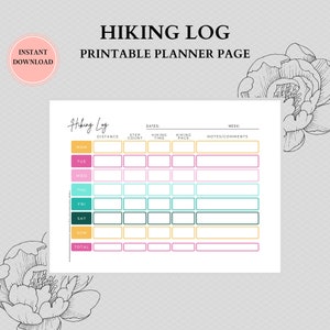 Outdoor Enthusiast Hiking Journal Template | Adventure Hiking Log | Backpacking Diary | Hike Tracker