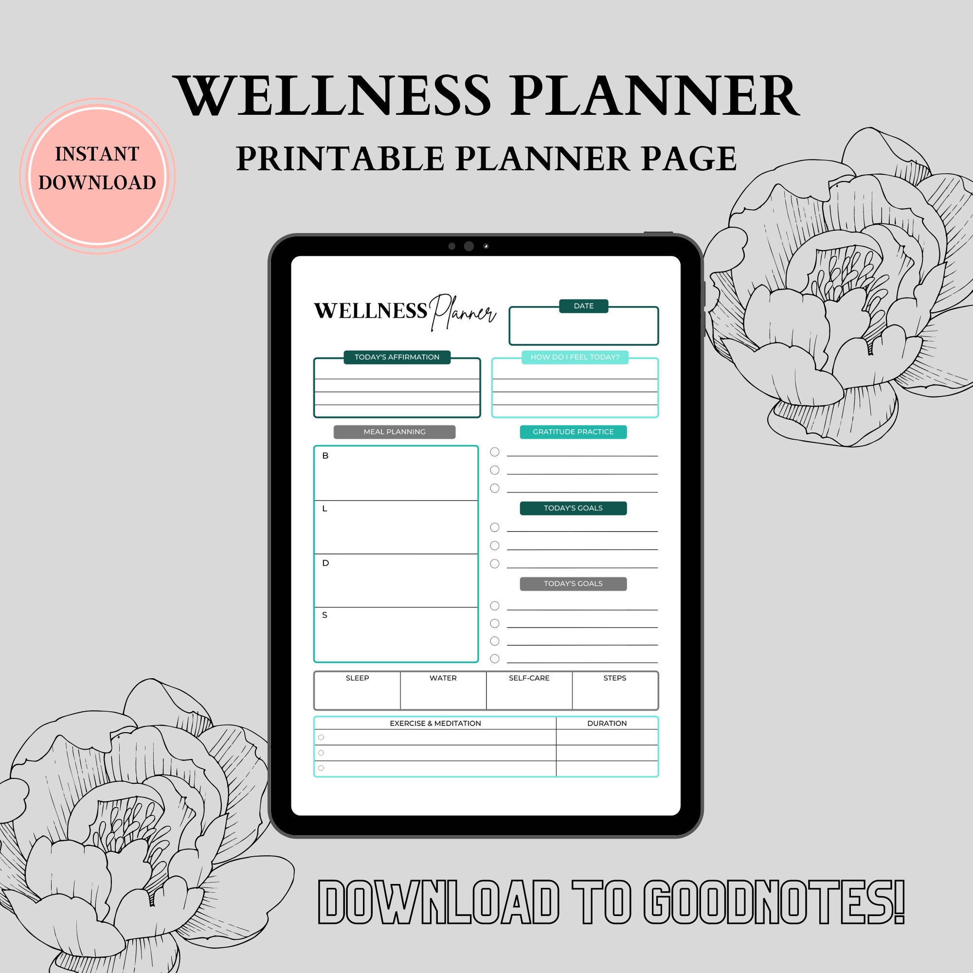 Daily Wellness Planner | A5 Printable Insert | Day Scheduling Planning ...