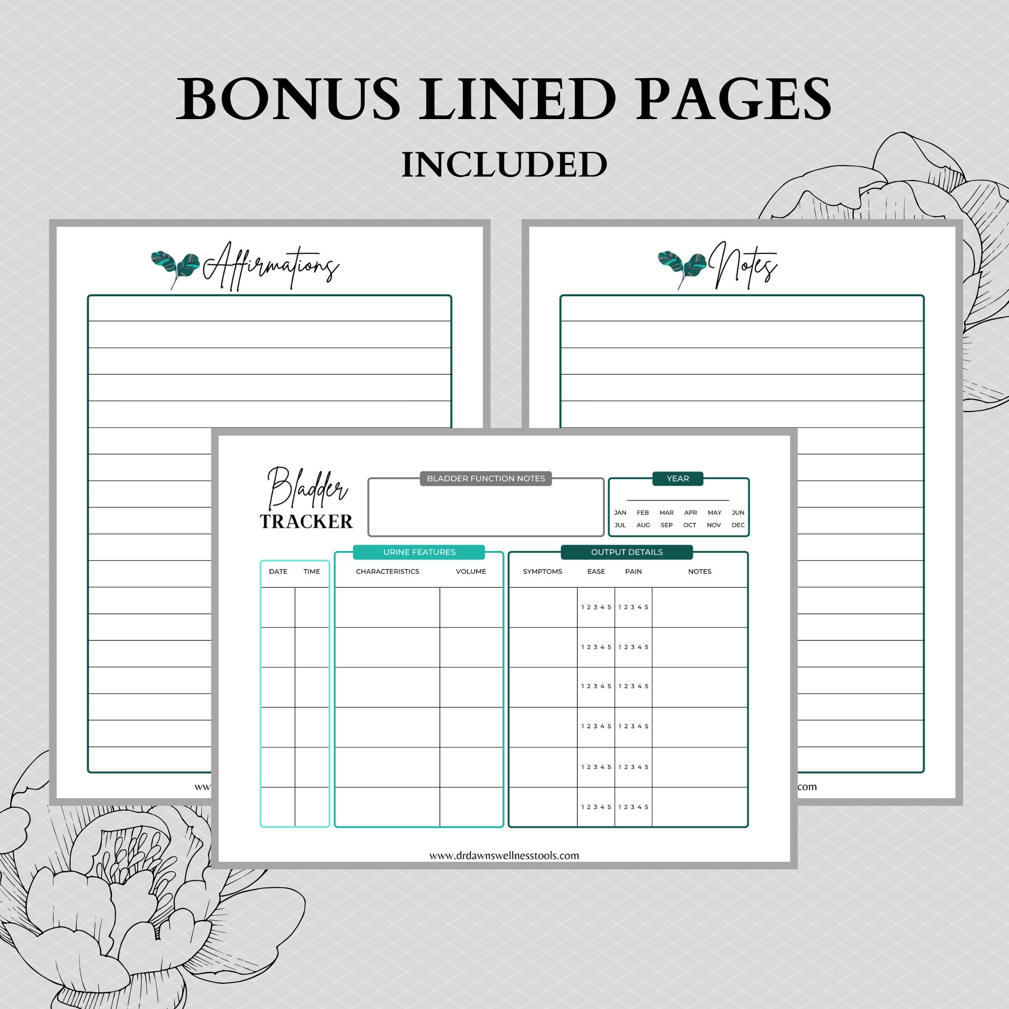 Bladder Tracker Fluid Input/output Tracker Manage Weekly or Monthly ...