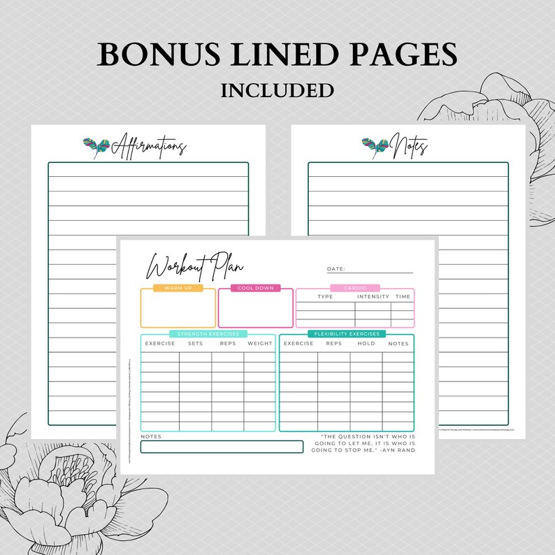 Daily Fitness Planner, Daily Wellness Planner, Daily Workout Planner, Daily Workout Tracker, Daily Fitness, Fitness Journal, Daily Planner image 3