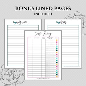 Cardio Training Log Cardio Training Tracker Fitness Lover Workout Planner Printable Workout Calendar for Staying Organized image 2