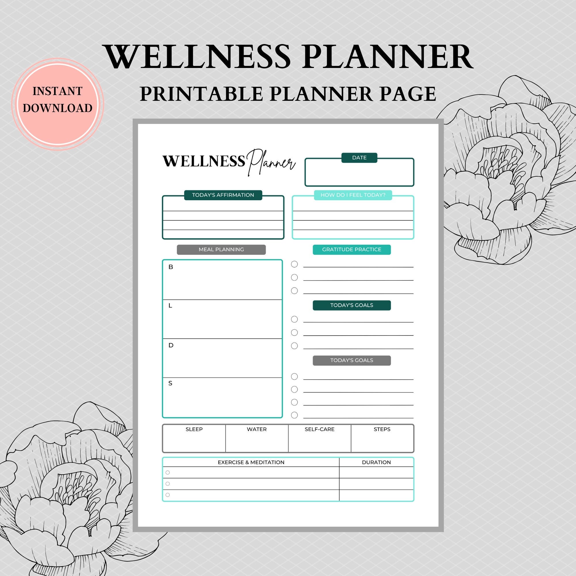 Daily Wellness Planner A5 Printable Insert Day Scheduling Planning Daily Wellness Planner A5 Printable Insert Day Scheduling Planning