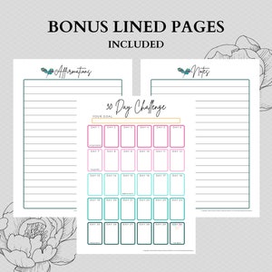 30 Day Challenge, 30 Day Challenge Tracker, 30 Day Challenge Printable, Habit Tracker, 30 Day Goal Tracker, 30 Day Tracker image 2