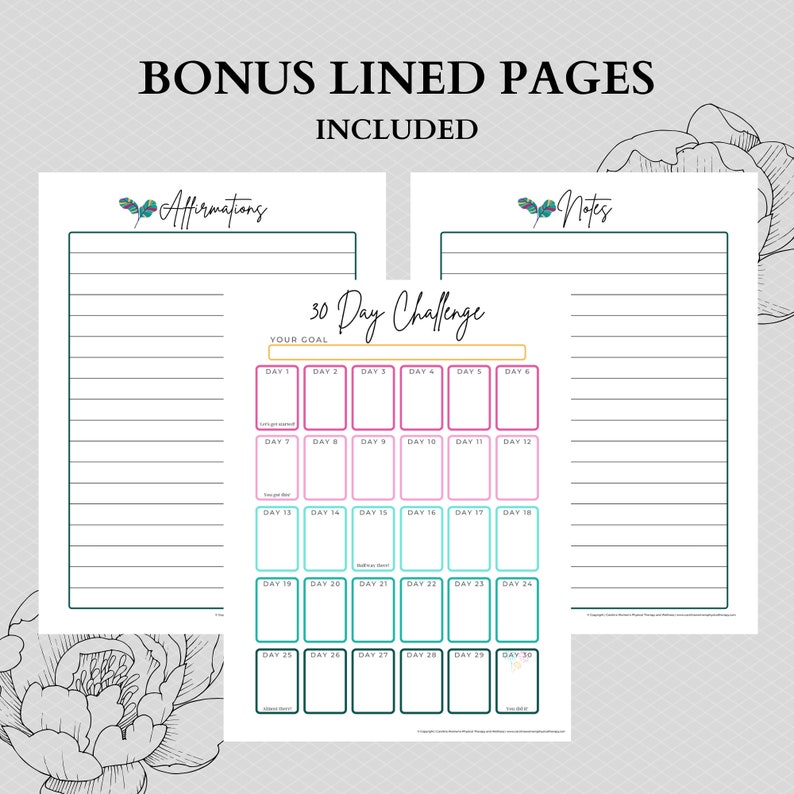30 Day Challenge Workout Printable PDF Digital File - Etsy