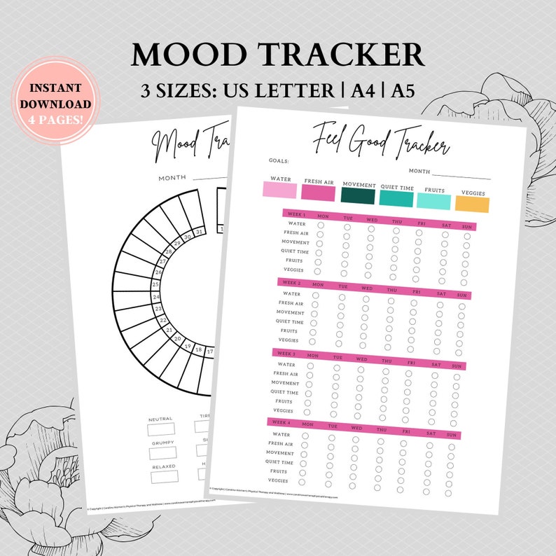 Monthly Mood Tracker Mood Tracker Mood Tracker Journal image 1