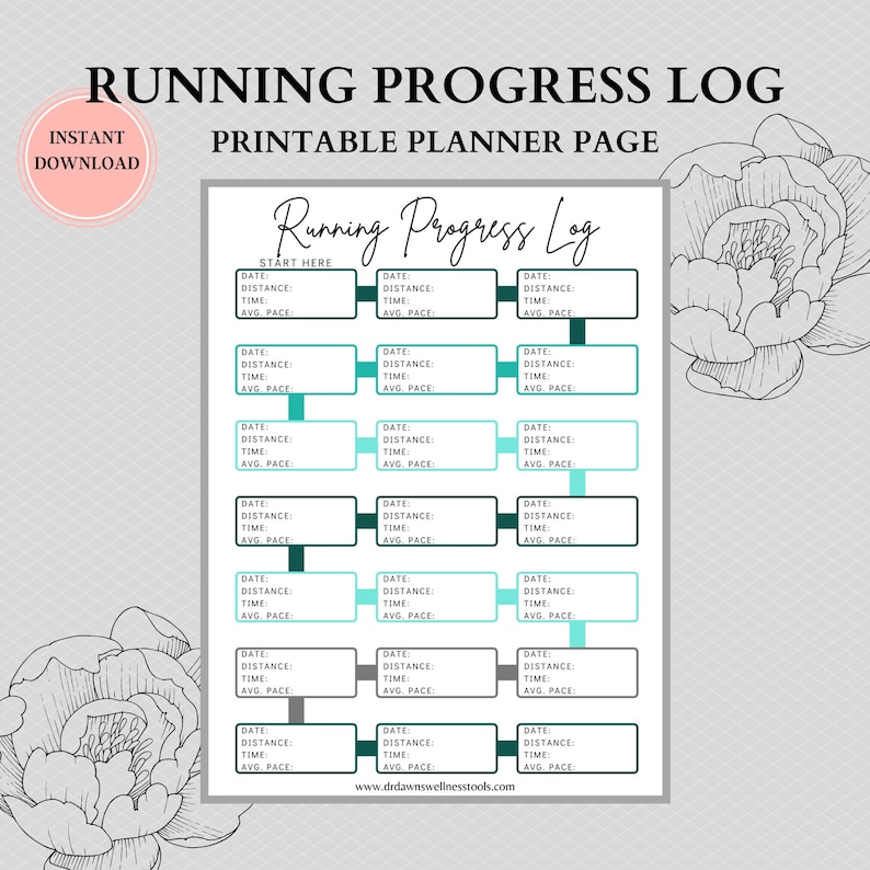 Running Journal | Running Log Printable | Running Calendar | Tracker ...