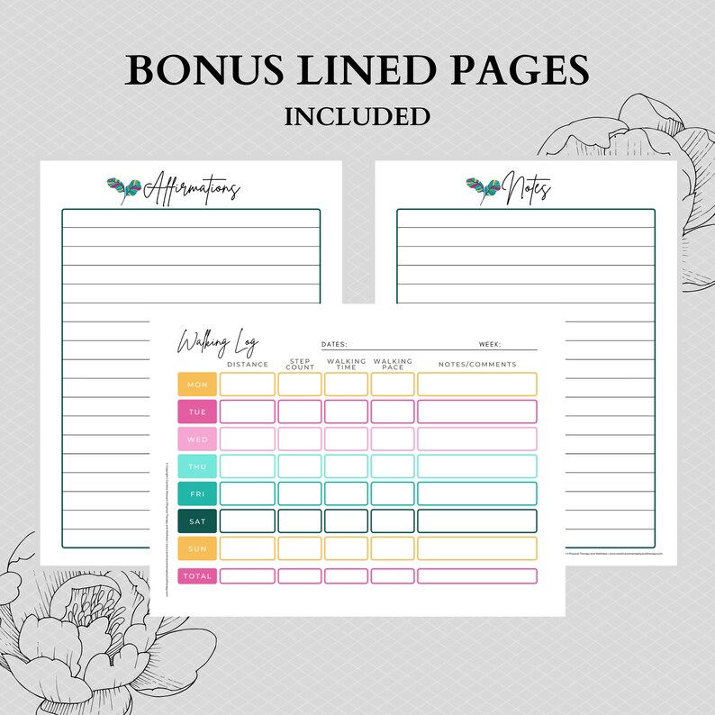 Fitness Journal Walking Tracker Workout Log Weekly Workout Etsy