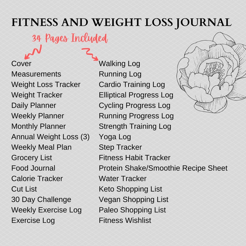 Fitness Journal Gym Lover Workout Log Workout Tracker Printable Workout Planner Notebook image 4