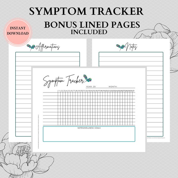 Symptom Tracker Printable Medical Planner Pain Tracker | Etsy