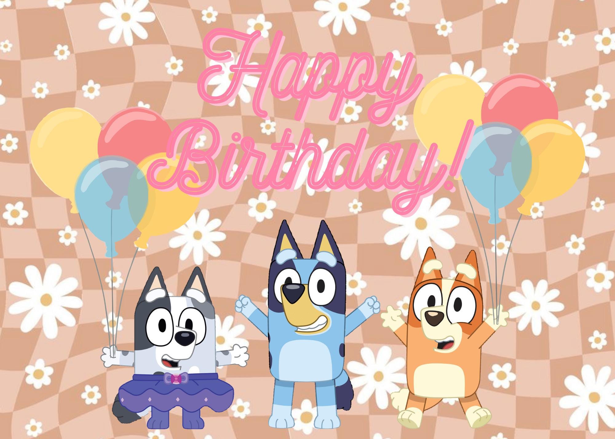 Bluey Inspired Printable Birthday Cards Bluey Inspired Printable Birthday Cards